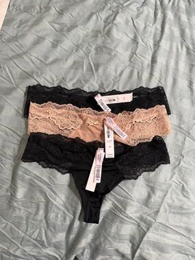 Victoria's Secret Lace Bikini Set - Black & Nude